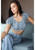 Crop - top в синьо каре