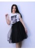 T-shirt Black and white butterfly 