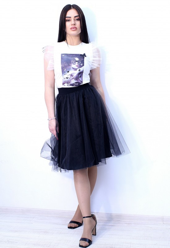 T-shirt Black and white butterfly 