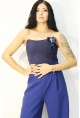 Прав широк панталон  Royal blue  с чупки