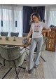  Панталон  чарлстон с висока талия Karana Amore – сив меланж