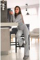  Панталон  чарлстон с висока талия Karana Amore – сив меланж