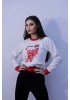 Суитшърт в цвят ванилия с апликация Fashion 