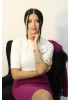 Блузка в цвят ванилия с брошка цвете 