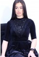 Черна рокля от кадифе /плюш/с ефектно деколте 