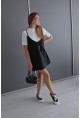 Къса рокля Karana black от две части 
