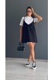 Къса рокля Karana black от две части 