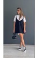 Къса рокля Karana black от две части 