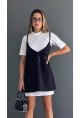 Къса рокля Karana black от две части 