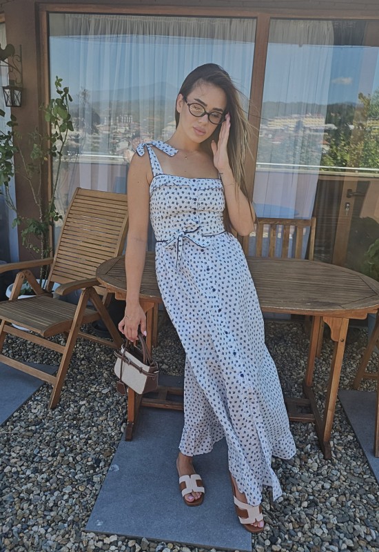 Дълга рокля Azure Dream Angels със сини цветчета 