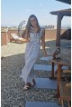 Дълга рокля Azure Dream Angels със сини цветчета 