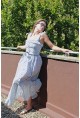 Дълга рокля Azure Dream Angels със сини цветчета 