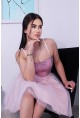 Розова рокля на пайети 