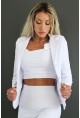 Късо вталено сако в бяло от колекцията Whisper in white