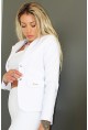 Късо вталено сако в бяло от колекцията Whisper in white